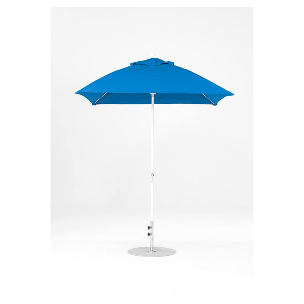 7.5 Ft Square Frankford Patio Umbrella- Crank Lift- Matte White Frame