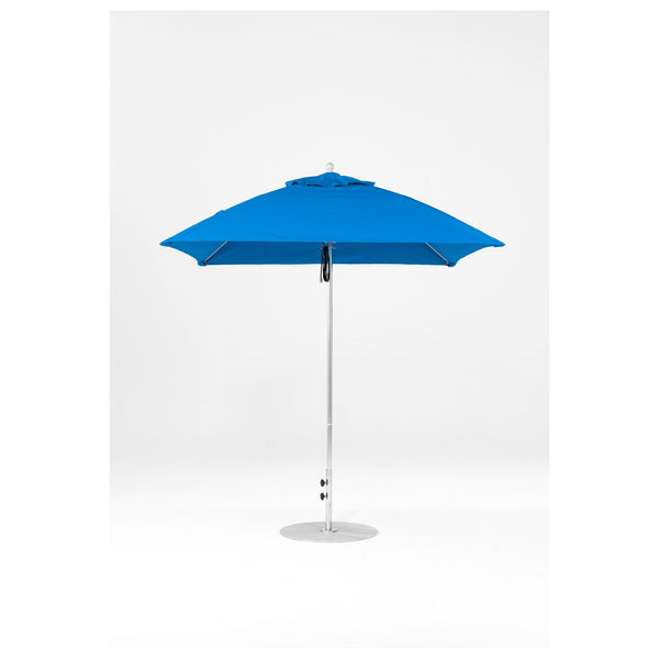 7.5 Ft Square Frankford Patio Umbrella- Pulley Lift- Matte Silver Frame