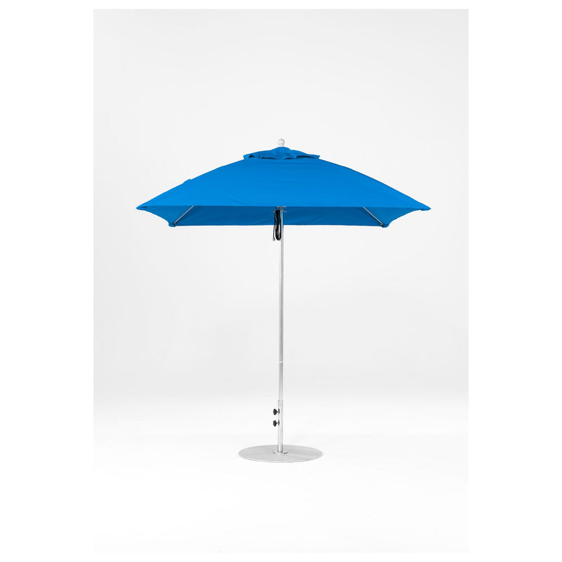 7.5 Ft Square Frankford Patio Umbrella- Pulley Lift- Matte Silver Frame