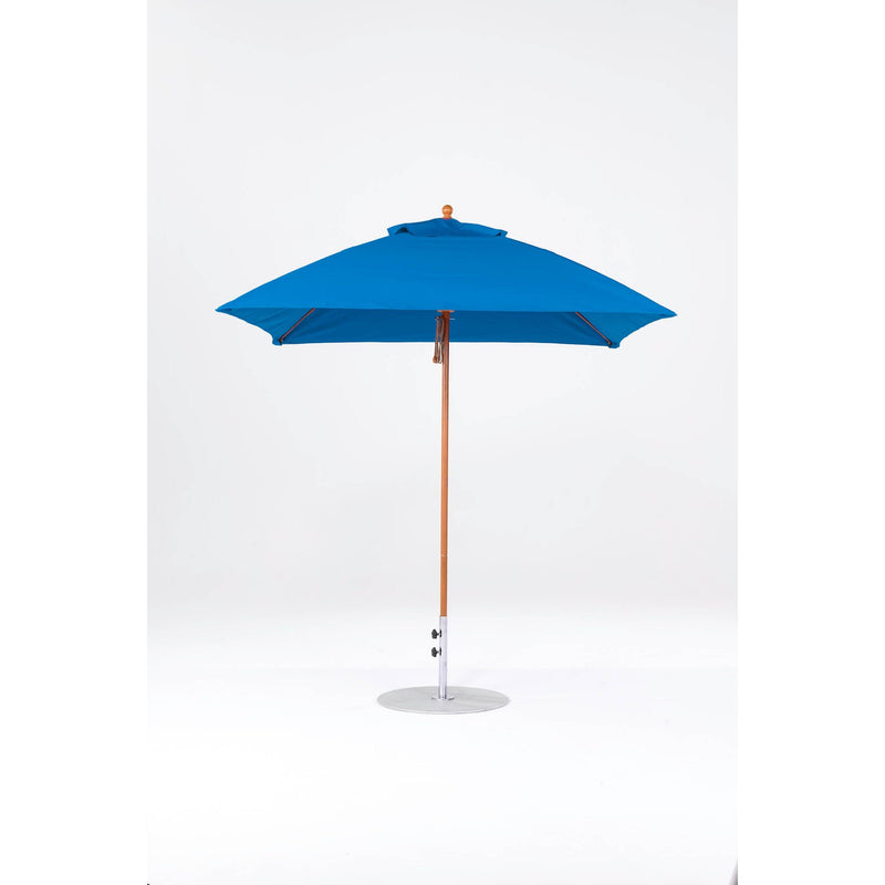 7.5 Ft Square Frankford Patio Umbrella- Pulley Lift- Wood Grain Frame
