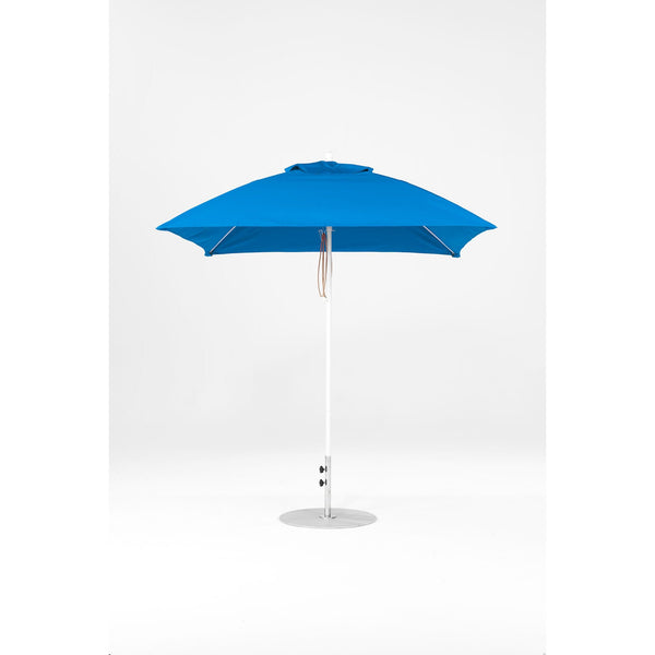 7.5 Ft Square Frankford Patio Umbrella- Pulley Lift- Matte White Frame