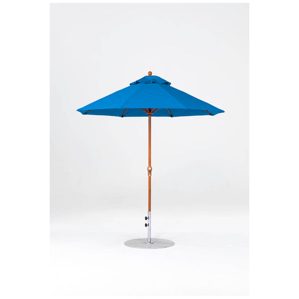 7.5 Ft Octagonal Frankford Patio Umbrella- Crank Lift- Wood Grain Frame