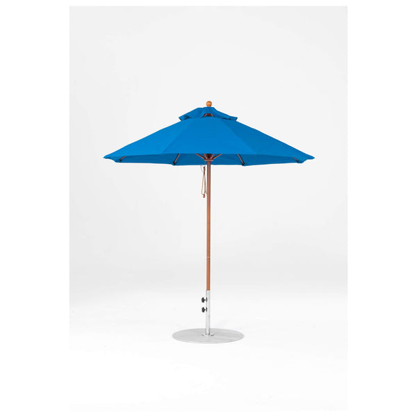 7.5 Ft Octagonal Frankford Patio Umbrella- Pulley Lift- Wood Grain Frame