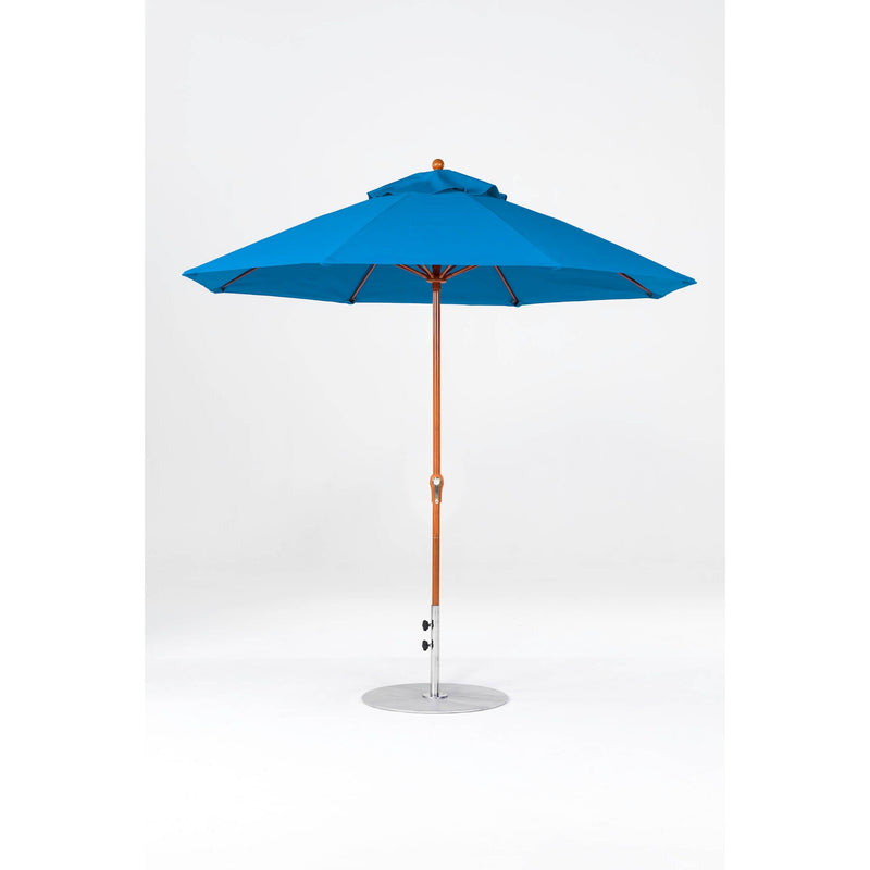 9 Ft Octagonal Frankford Patio Umbrella- Crank Lift- Wood Grain Frame