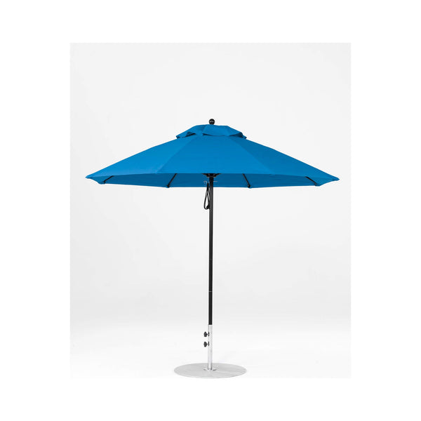 9 Ft Octagonal Frankford Patio Umbrella- Pulley Lift- Matte Black Frame
