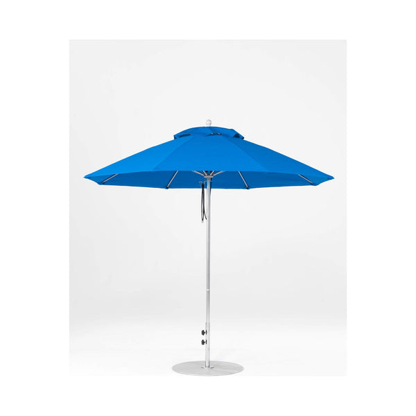 9 Ft Octagonal Frankford Patio Umbrella- Pulley Lift- Matte Silver Frame
