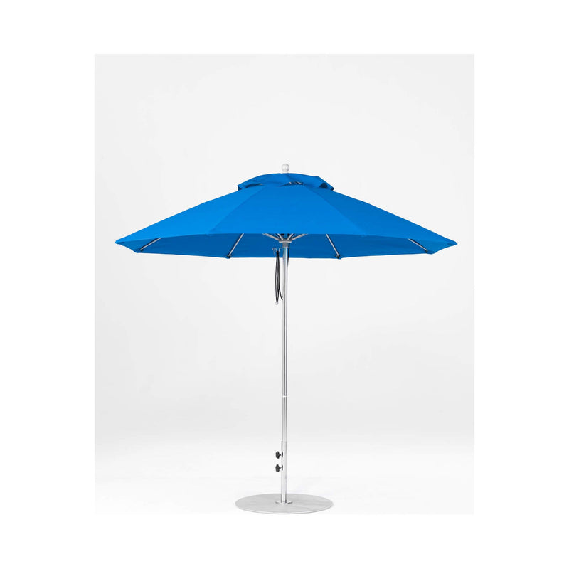 9 Ft Octagonal Frankford Patio Umbrella- Pulley Lift- Matte Silver Frame