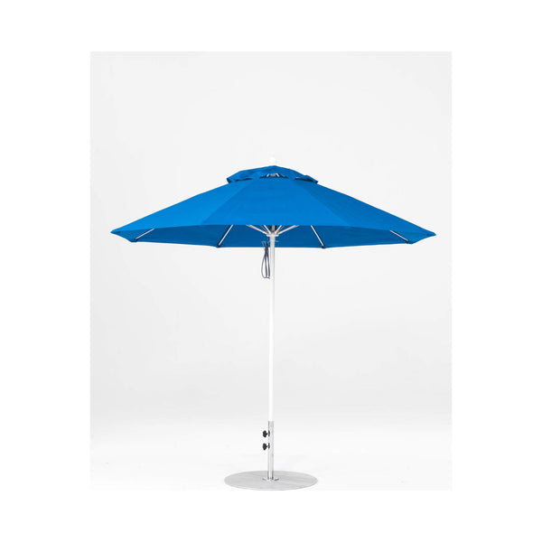 9 Ft Octagonal Frankford Patio Umbrella- Pulley Lift- Matte White Frame