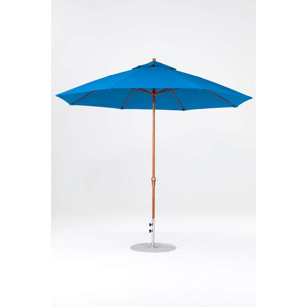 11 Ft Octagonal Frankford Patio Umbrella- Crank Lift- Wood Grain Frame