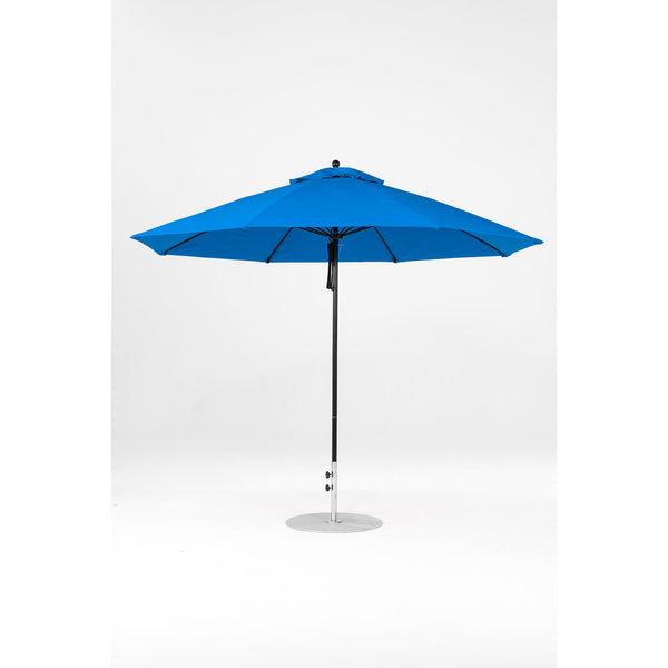 11 Ft Octagonal Frankford Patio Umbrella- Pulley Lift- Matte Black Frame