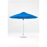 11 Ft Octagonal Frankford Patio Umbrella- Pulley Lift- Polished Silver Anodized Frame