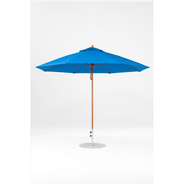 11 Ft Octagonal Frankford Patio Umbrella- Pulley Lift- Wood Grain Frame