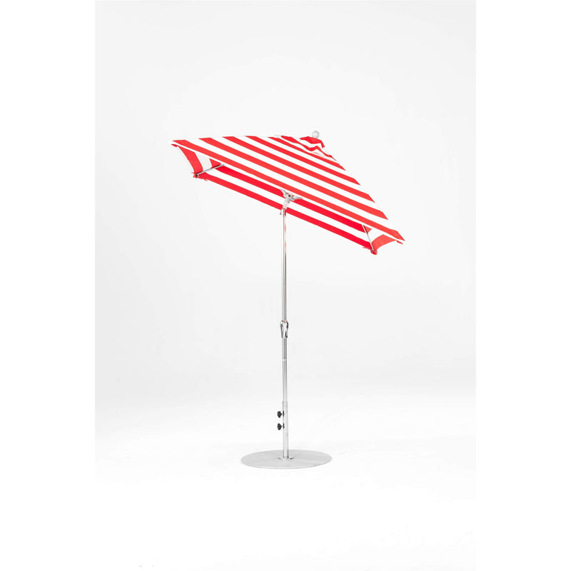 6.5 Ft Frankford Square Patio Umbrella- Crank Auto-Tilt- Matte Silver Frame