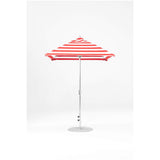 6.5 Ft Square Frankford Outdoor Patio Umbrella- Crank Lift - Polished Silver Anodized Frame