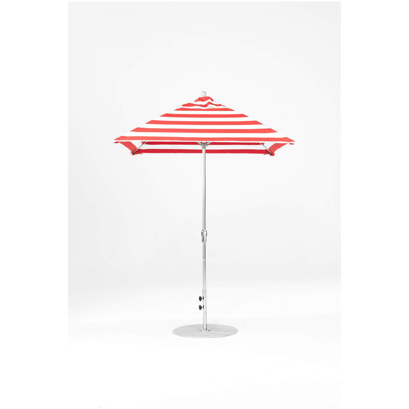 6.5 Ft Square Frankford Outdoor Patio Umbrella- Crank Lift - Polished Silver Anodized Frame