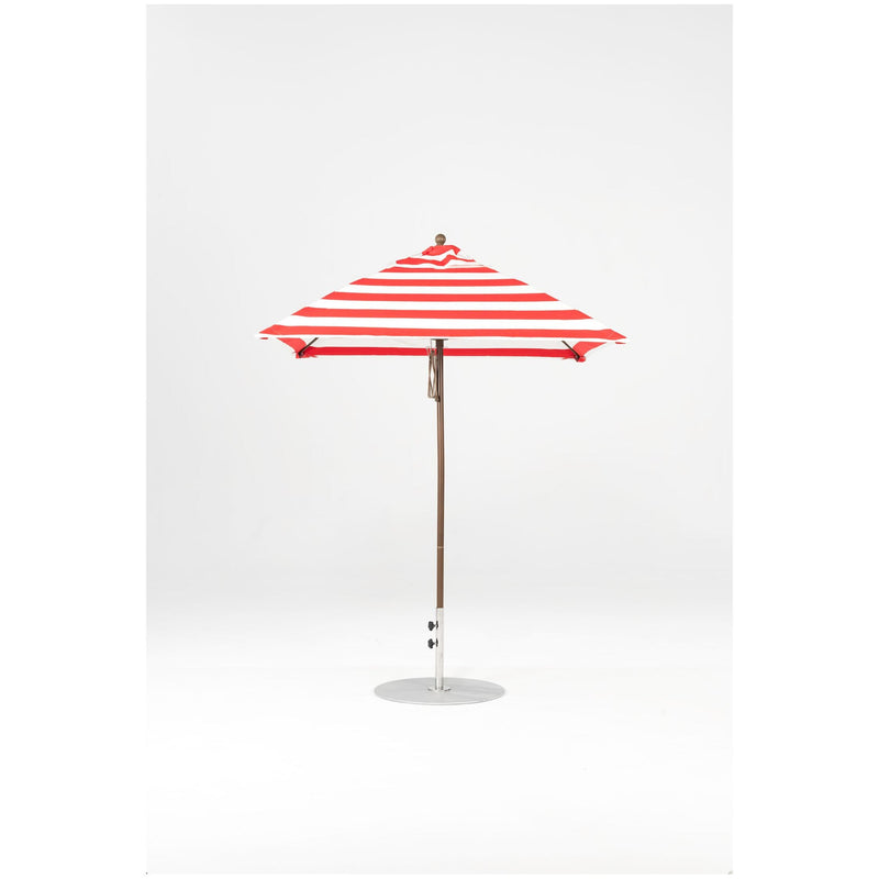 6.5 Ft Square Frankford Patio Umbrella- Pulley Lift- Matte Bronze Frame