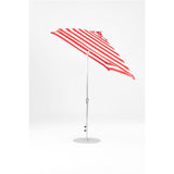 7.5 Ft Frankford Square Patio Umbrella- Crank Auto-Tilt- Polished Silver Anodized Frame