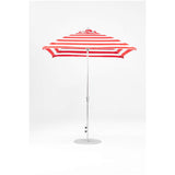 7.5 Ft Square Frankford Patio Umbrella- Crank Lift- Polished Silver Anodized Frame