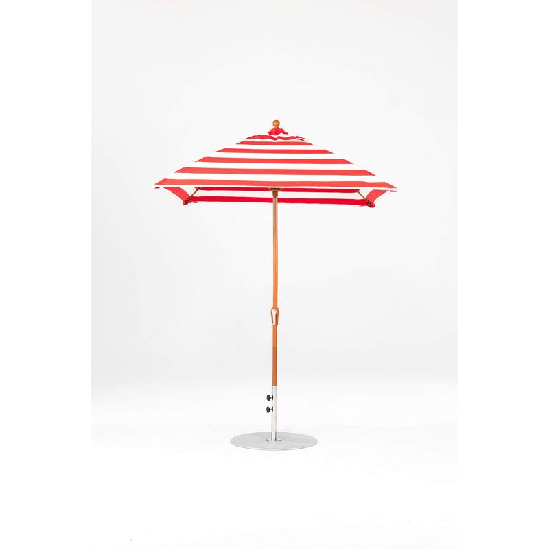 6.5 Ft Square Frankford Patio Umbrella- Crank Lift- Wood Grain Frame