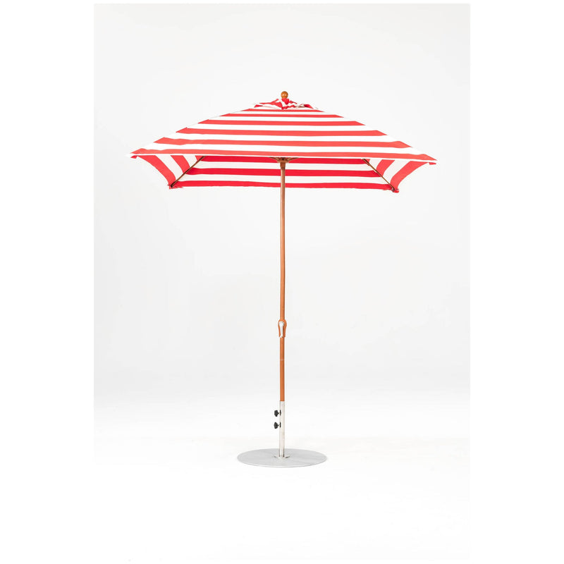 7.5 Ft Square Frankford Patio Umbrella- Crank Lift- Wood Grain Frame
