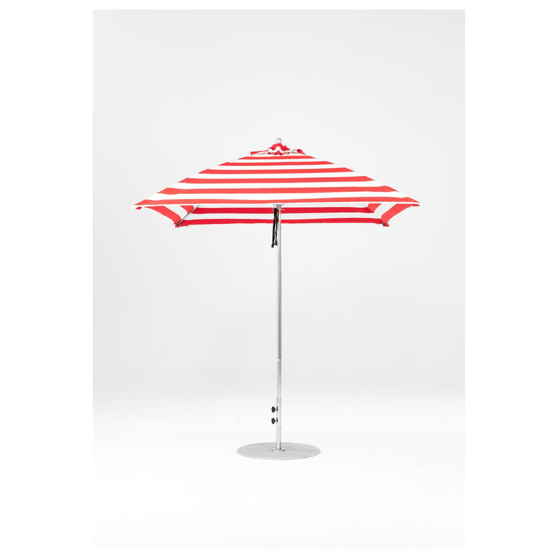 7.5 Ft Square Frankford Patio Umbrella- Pulley Lift- Matte Silver Frame