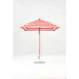 7.5 Ft Square Frankford Patio Umbrella- Pulley Lift- Wood Grain Frame