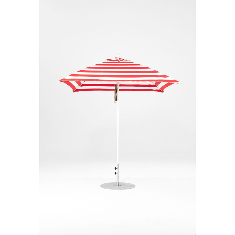 7.5 Ft Square Frankford Patio Umbrella- Pulley Lift- Matte White Frame