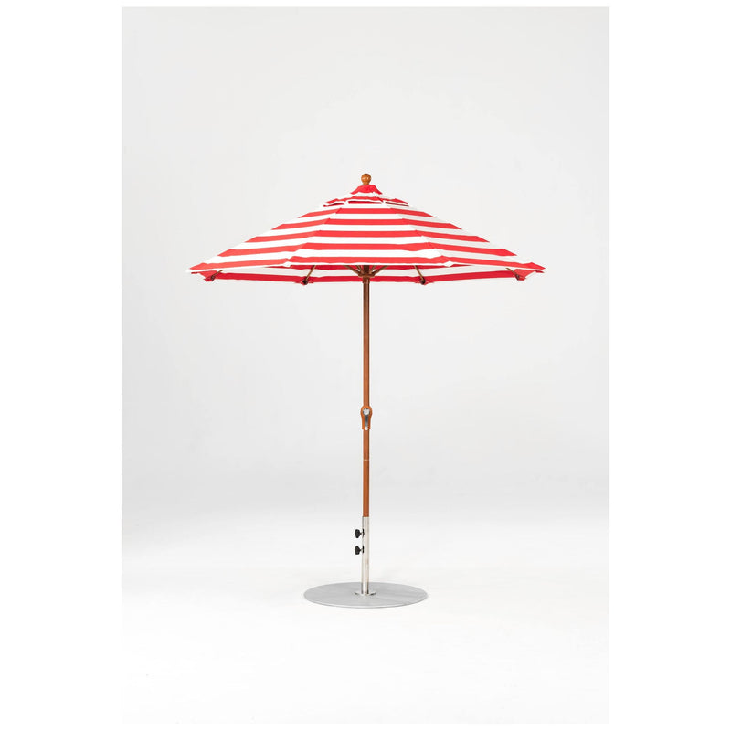 7.5 Ft Octagonal Frankford Patio Umbrella- Crank Lift- Wood Grain Frame