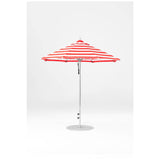 7.5 Ft Octagonal Frankford Patio Umbrella- Pulley Lift- Polished Silver Anodized Frame