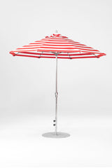 9 Ft Octagonal Frankford Patio Umbrella- Crank Lift- Polished Silver Anodized Frame