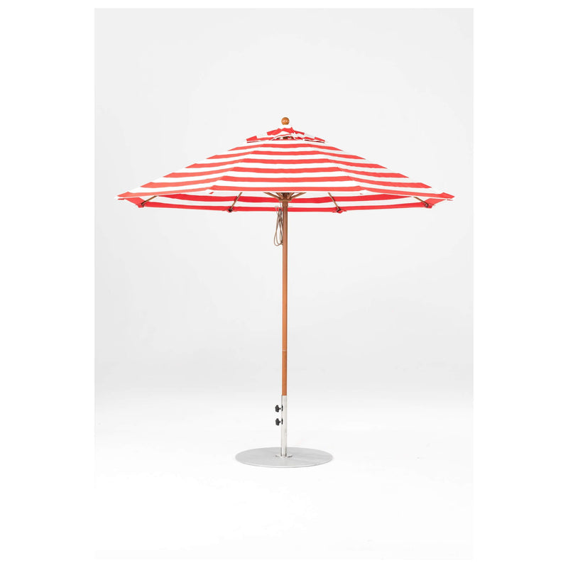9 Ft Octagonal Frankford Patio Umbrella- Pulley Lift- Wood Grain Frame