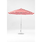11 Ft Octagonal Frankford Patio Umbrella- Crank Lift- Polished Silver Anodized Frame