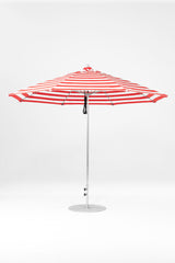 11 Ft Octagonal Frankford Patio Umbrella- Pulley Lift- Polished Silver Anodized Frame