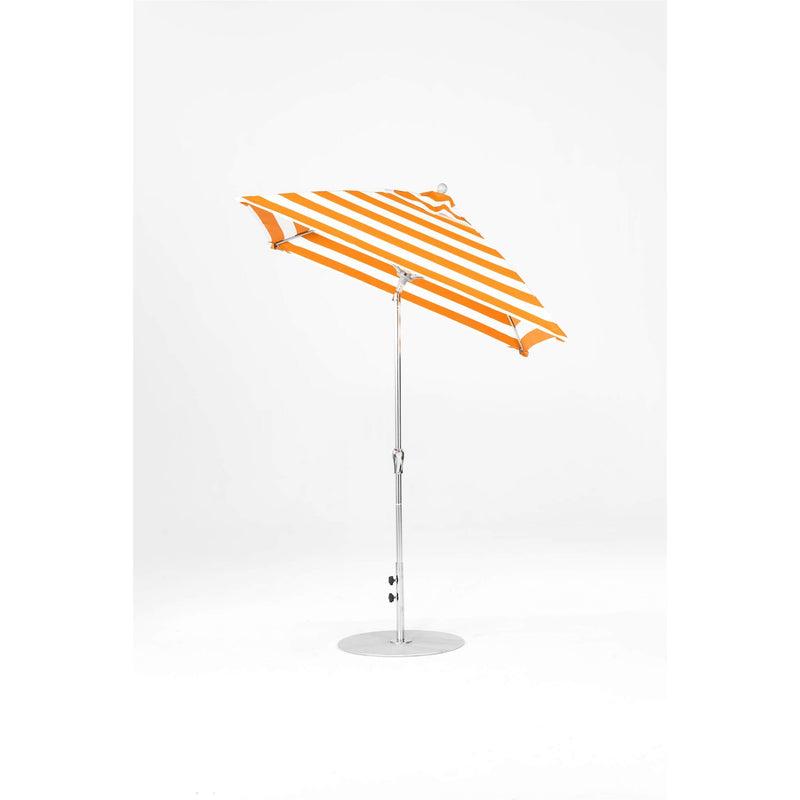6.5 Ft Frankford Square Patio Umbrella- Crank Auto-Tilt- Matte Silver Frame