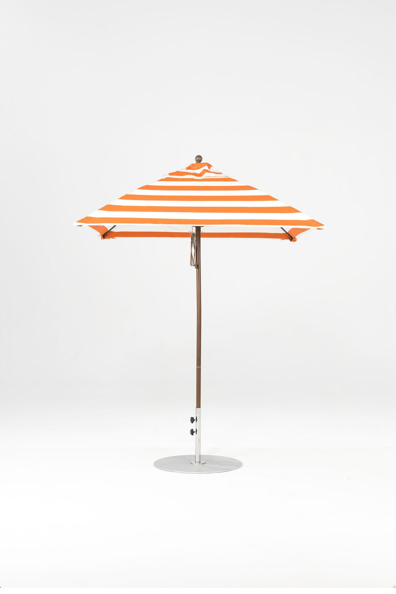 6.5 Ft Square Frankford Patio Umbrella- Pulley Lift- Matte Bronze Frame