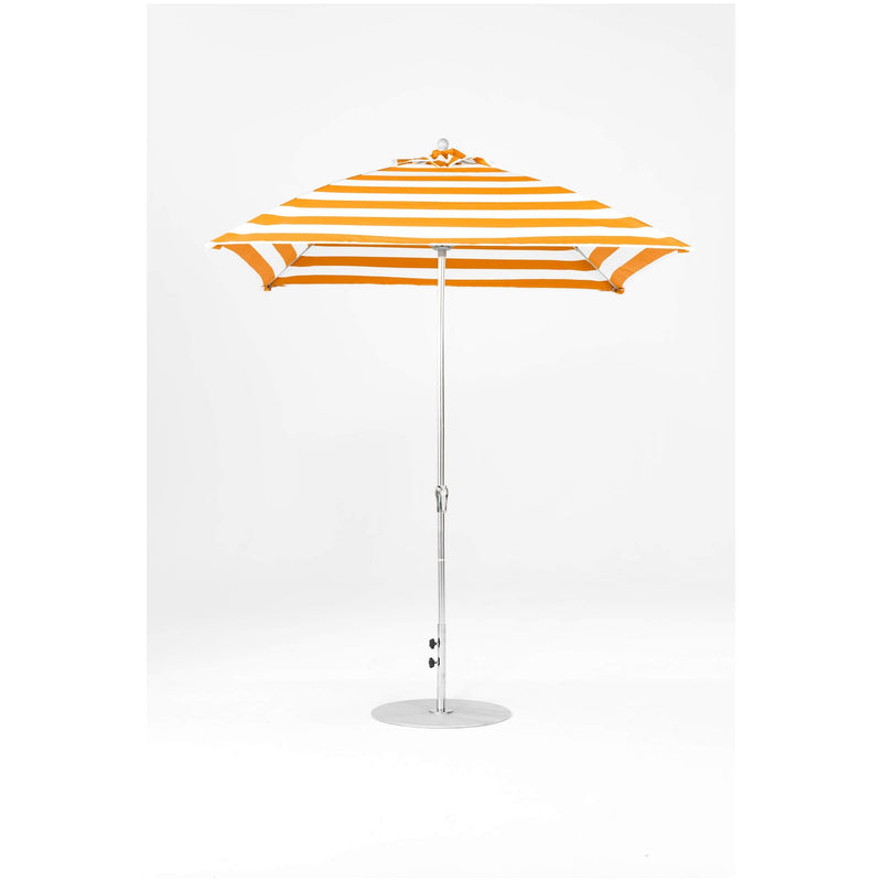 7.5 Ft Square Frankford Patio Umbrella- Crank Lift- Polished Silver Anodized Frame