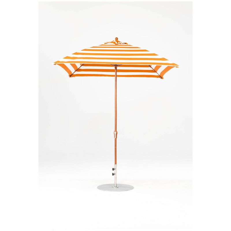 7.5 Ft Square Frankford Patio Umbrella- Crank Lift- Wood Grain Frame