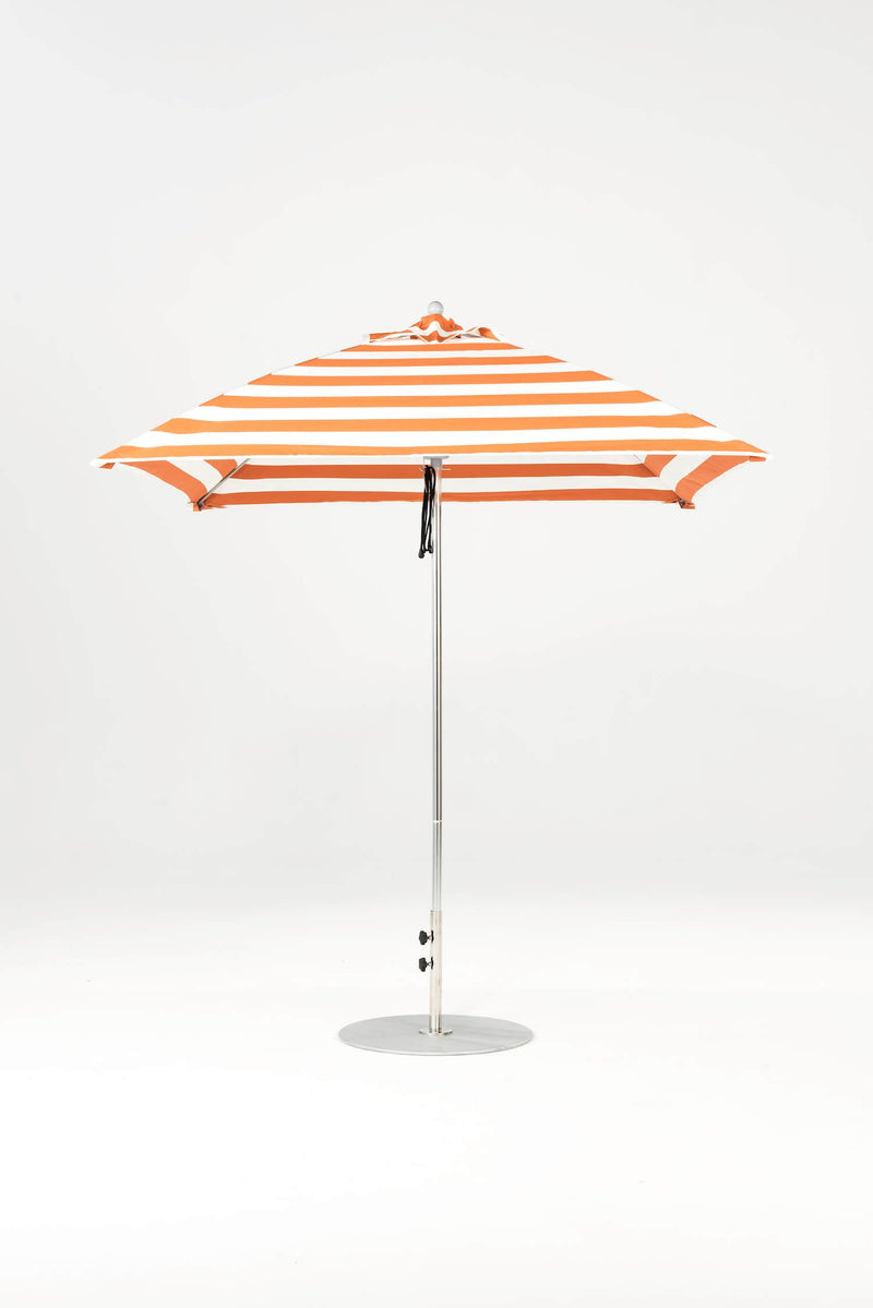 7.5 Ft Square Frankford Patio Umbrella- Pulley Lift- Matte Silver Frame