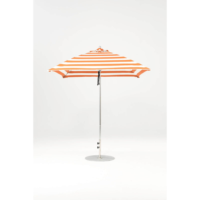 7.5 Ft Square Frankford Patio Umbrella- Pulley Lift- Polished Silver Anodized Frame
