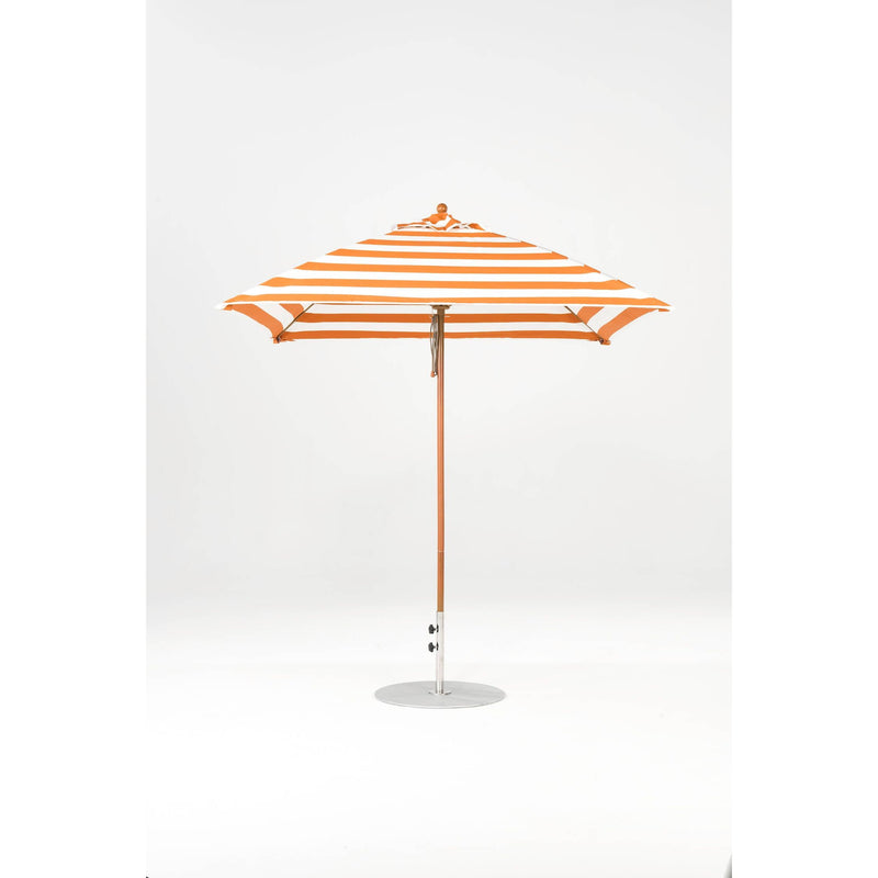 7.5 Ft Square Frankford Patio Umbrella- Pulley Lift- Wood Grain Frame