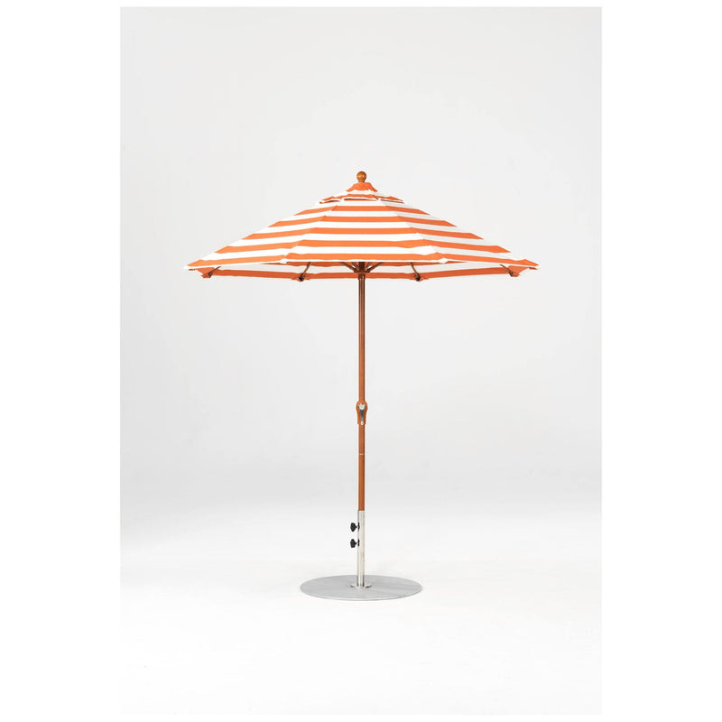 7.5 Ft Octagonal Frankford Patio Umbrella- Crank Lift- Wood Grain Frame