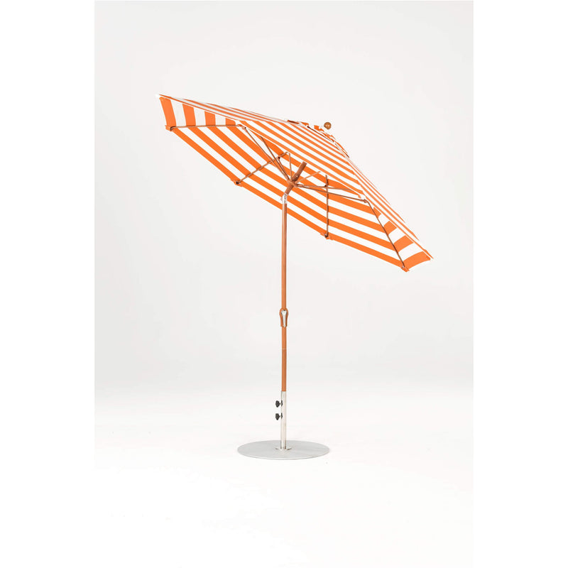 9 Ft Octagonal Frankford Patio Umbrella- Crank Auto-Tilt- Wood Grain Frame