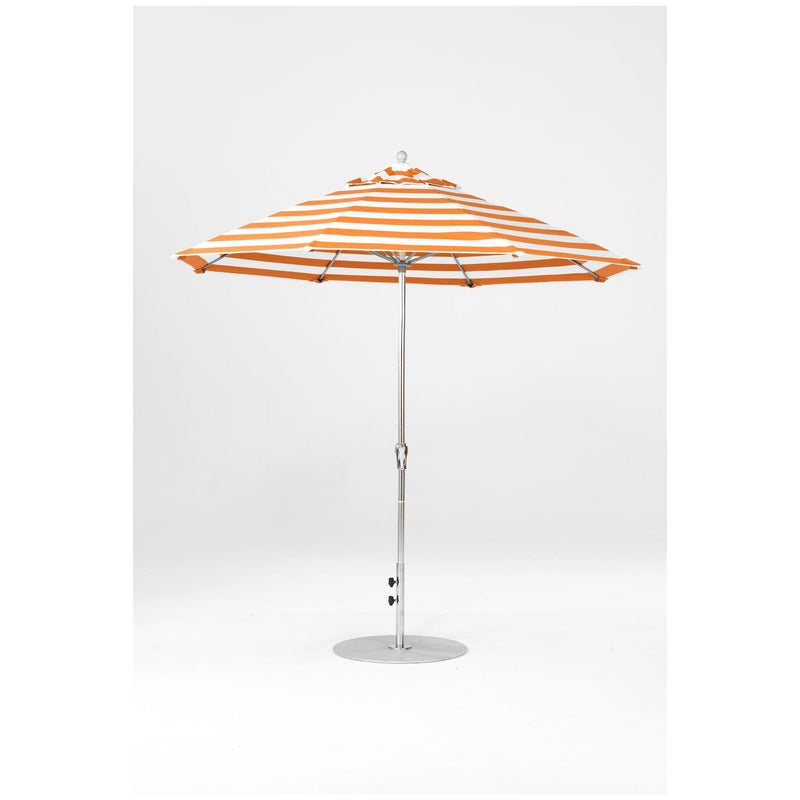 9 Ft Octagonal Frankford Patio Umbrella- Crank Lift- Polished Silver Anodized Frame