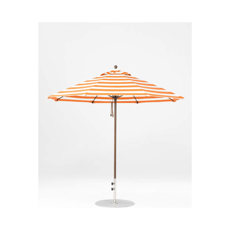 9 Ft Octagonal Frankford Patio Umbrella- Pulley Lift- Matte Bronze Frame