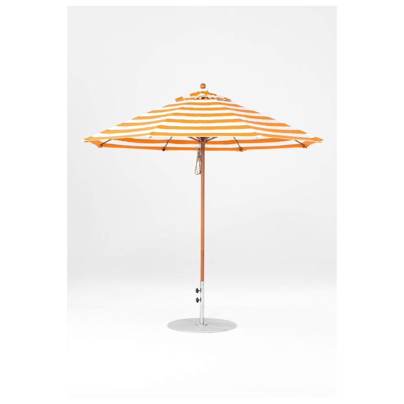 9 Ft Octagonal Frankford Patio Umbrella- Pulley Lift- Wood Grain Frame