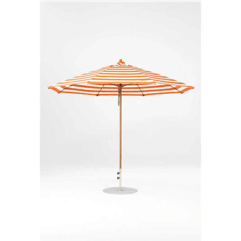 11 Ft Octagonal Frankford Patio Umbrella- Pulley Lift- Wood Grain Frame