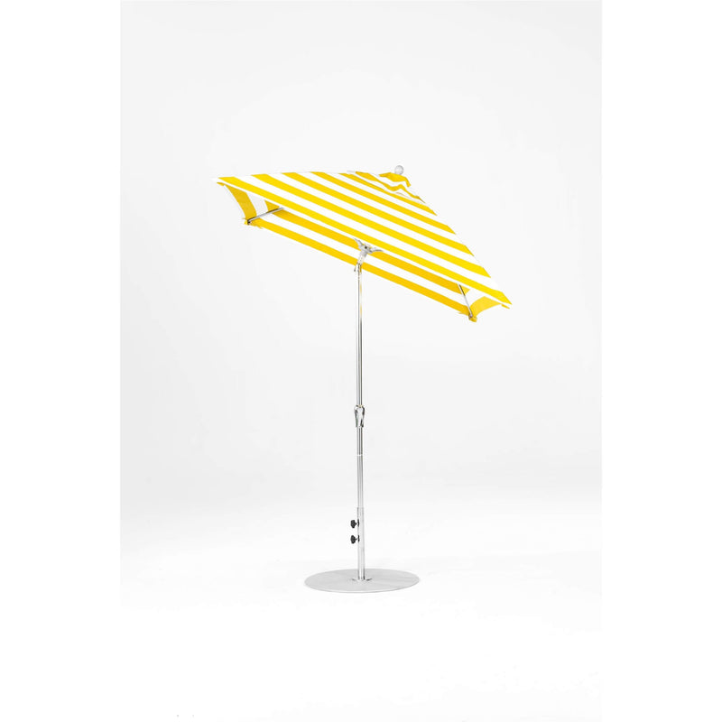 6.5 Ft Frankford Square Patio Umbrella- Crank Auto-Tilt- Matte Silver Frame