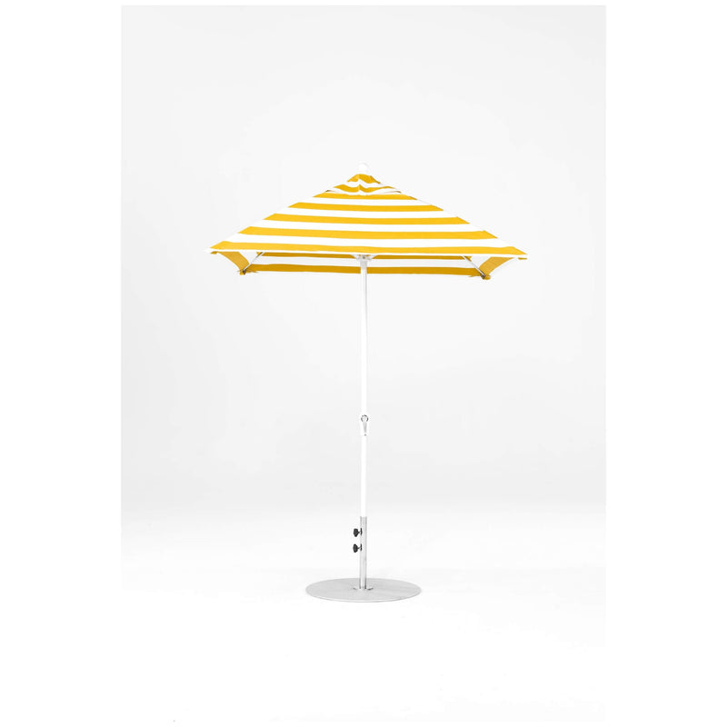 6.5 Ft Square Frankford Patio Umbrella- Crank Lift- Matte White Frame