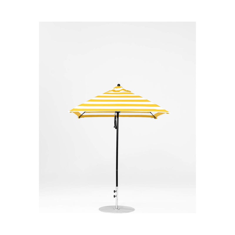 6.5 Ft Square Frankford Patio Umbrella- Pulley Lift- Matte Black Frame