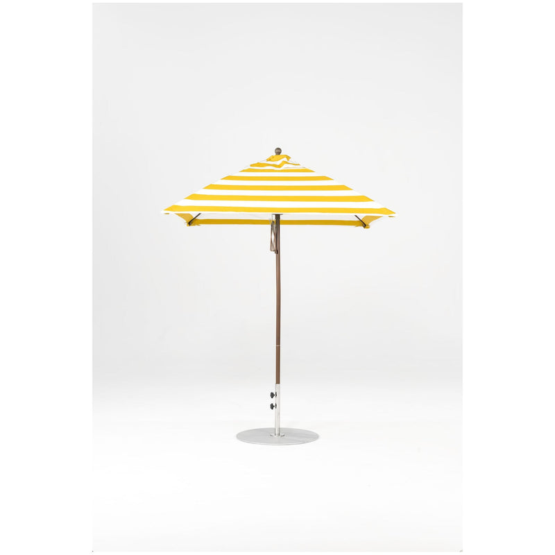 6.5 Ft Square Frankford Patio Umbrella- Pulley Lift- Matte Bronze Frame